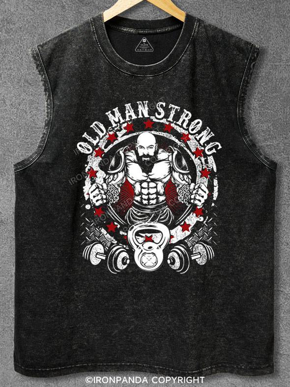 Old man strong Washed Gym Tank