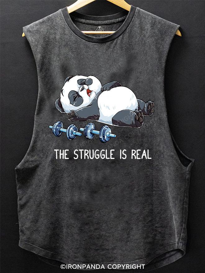 panda The Struggle Is Real SCOOP BOTTOM COTTON TANK
