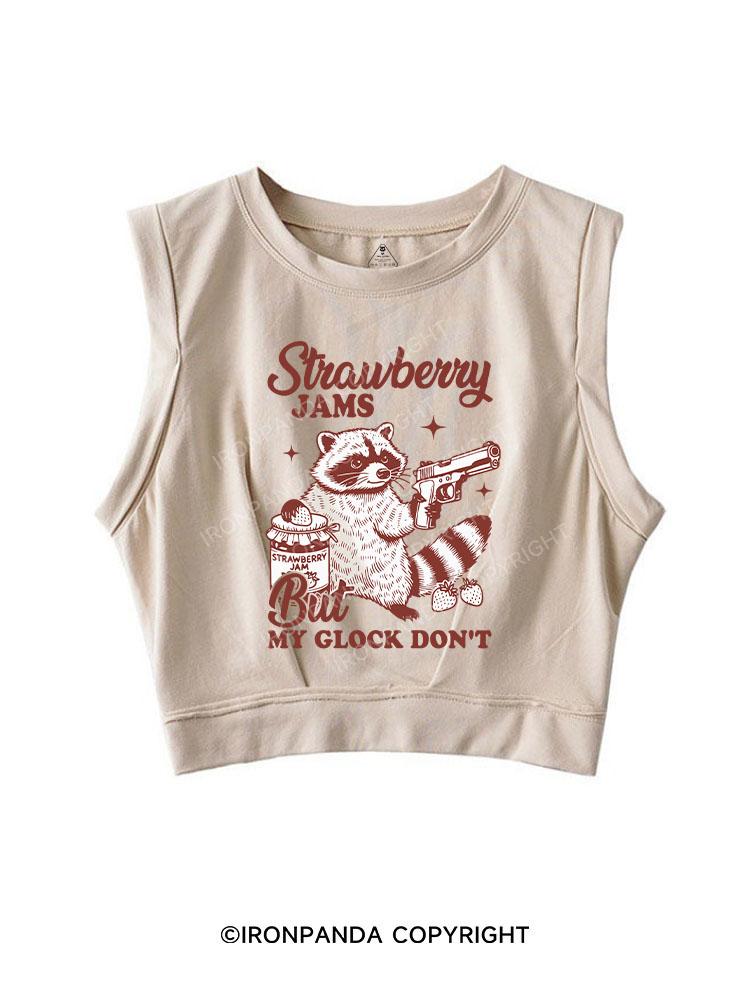 STRAWBERRY JAMS BUT MY GLOCK DON'T SLEEVELESS CROP TOPS