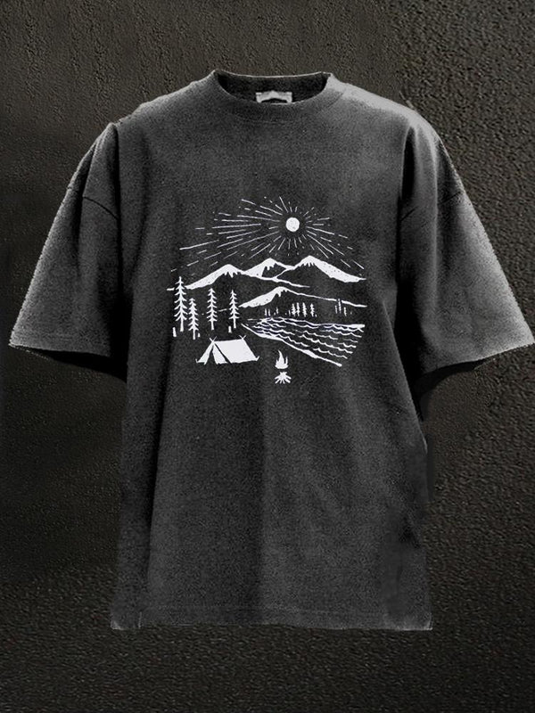 Forest Camping Washed Gym Shirt