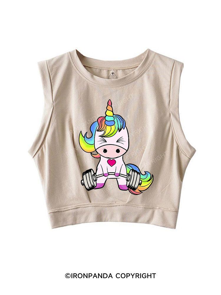 Unicorn Weightlifting SLEEVELESS CROP TOPS