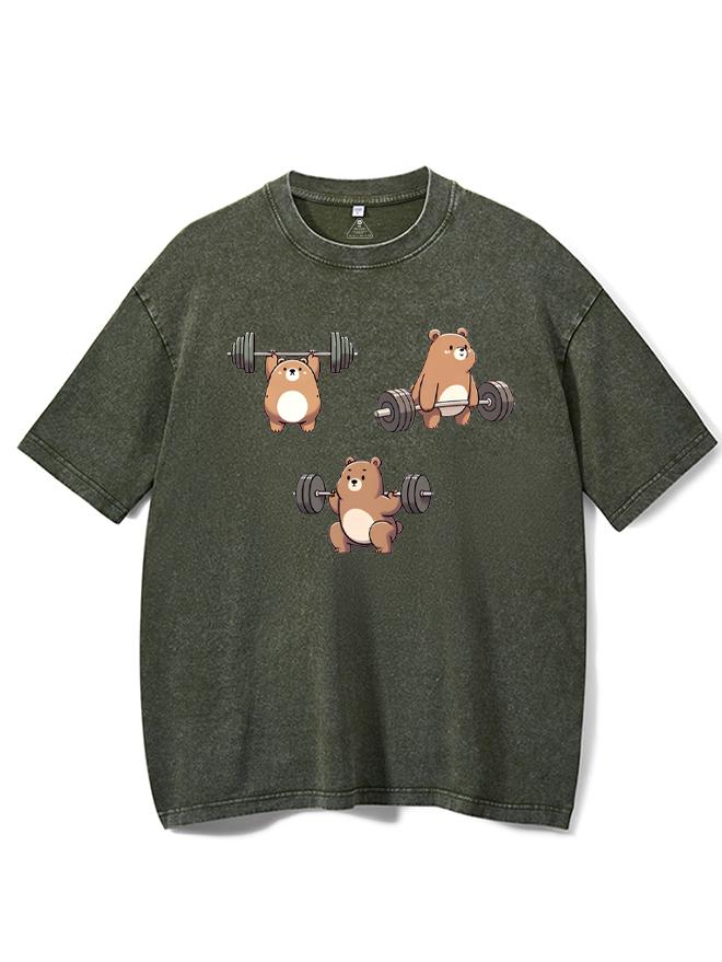 Lifting Essentials Bear Washed Gym Shirt