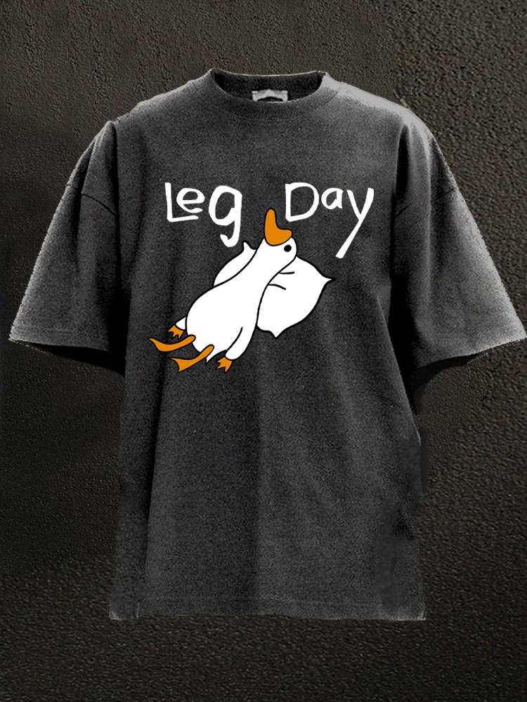 leg day goose Washed Gym Shirt