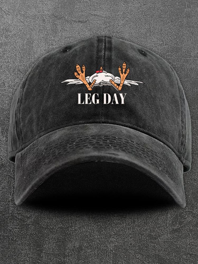 Leg Day Goose Washed Gym Cap