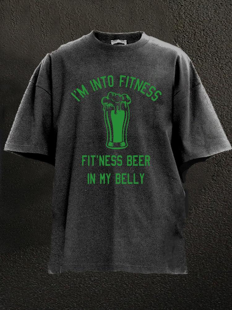 fitness beer in my belly Washed Gym Shirt