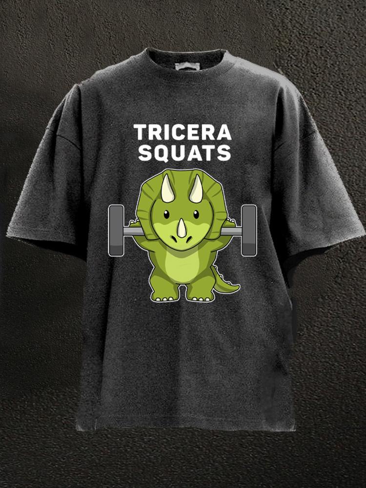 Tricera squats Washed Gym Shirt