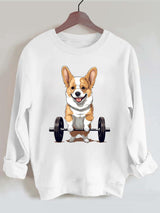 WeightLifting Corgi Vintage Gym Sweatshirt