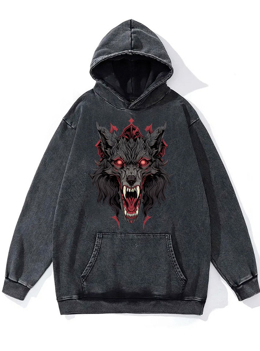 fierce wolf Washed Gym Hoodie