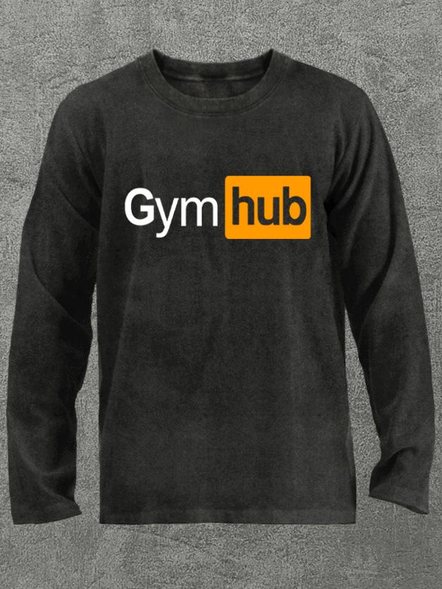 gym hub Washed Gym Long Sleeve Shirt