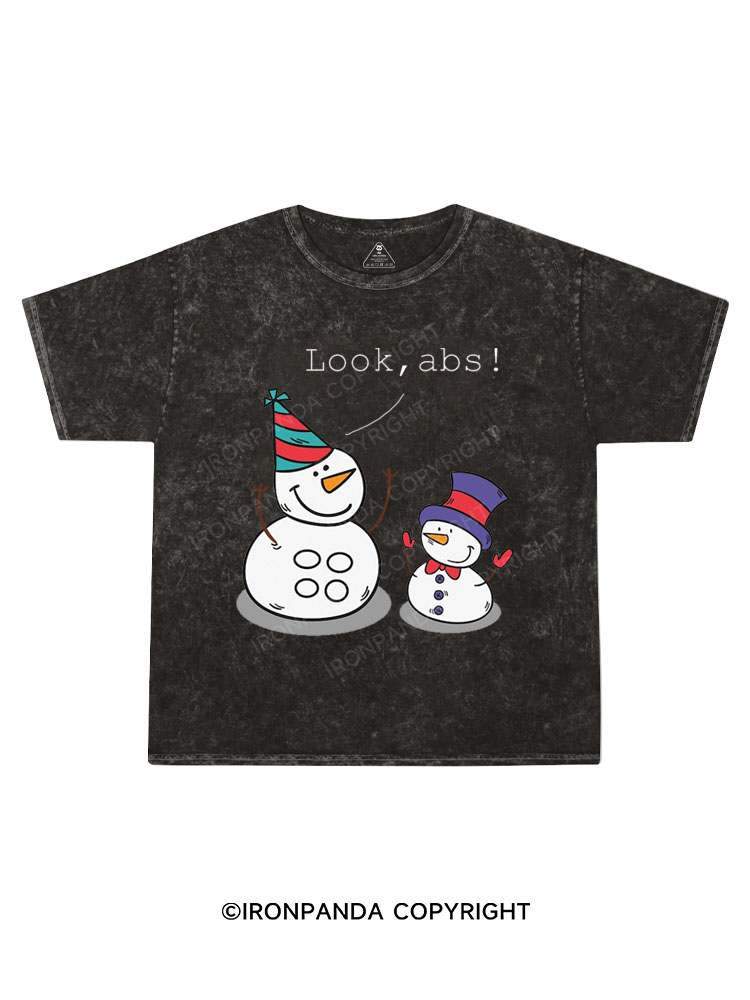 Look,abs! Kids Washed T-Shirt