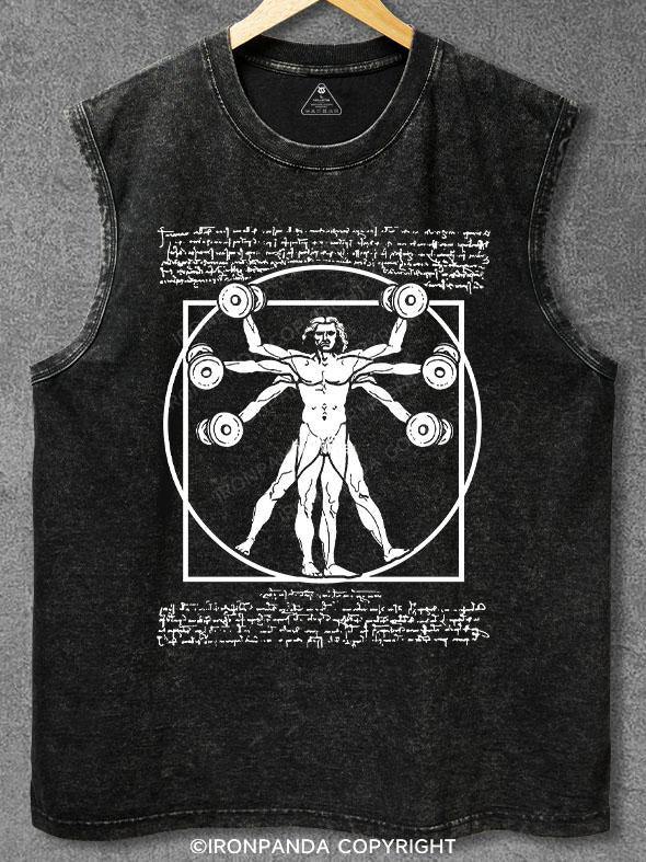 VITRUVIAN MAN BODYBUILDER Washed Gym Tank