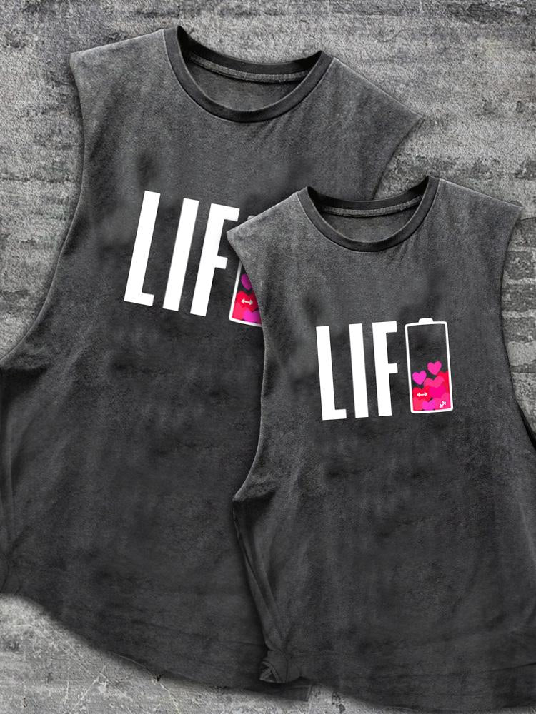 LIFT Scoop Bottom Cotton Matching Gym Tank