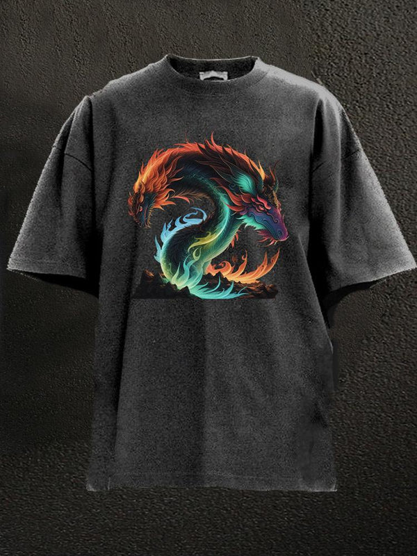 Twin Head Dragon Washed Gym Shirt