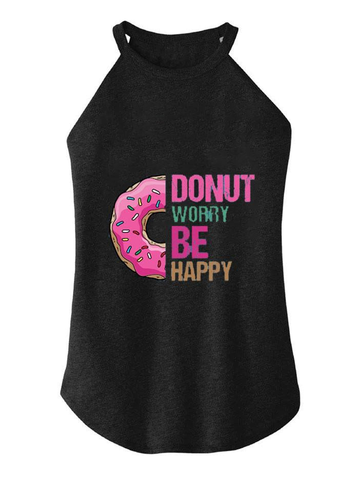 DONUT WORRY BE HAPPY ROCKER COTTON TANK