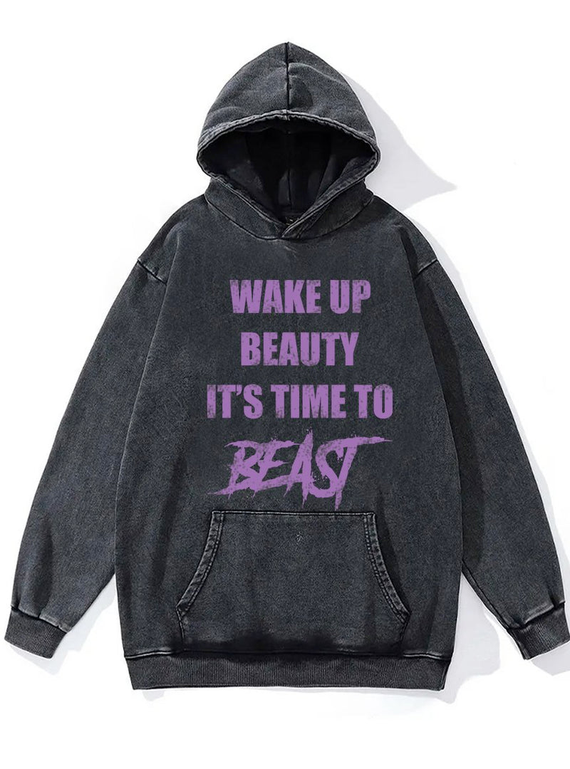 It's Time to Beast Washed Gym Hoodie