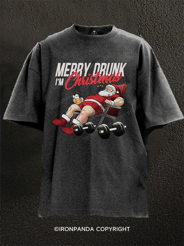 merry christmas i'm drunk Washed Gym Shirt