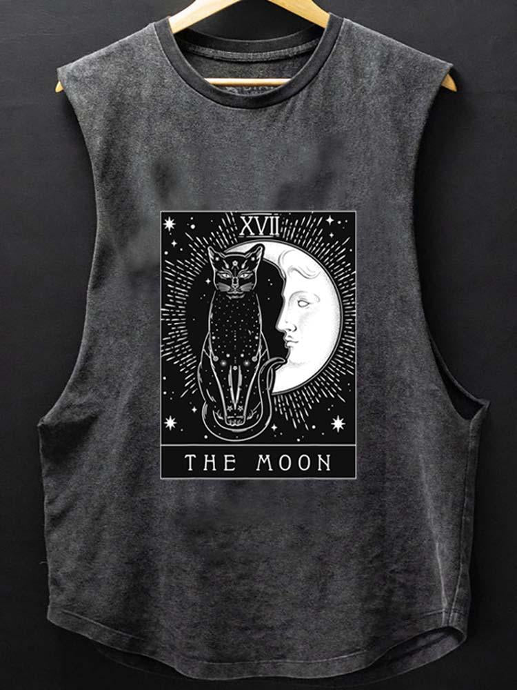 THE MOON TAROT CARD SCOOP BOTTOM COTTON TANK