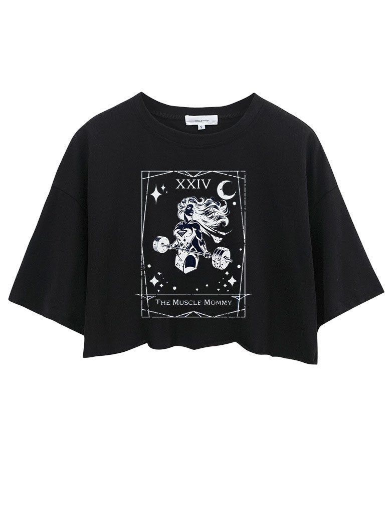 THE MUSCLE Mom  TAROT CROP TOPS
