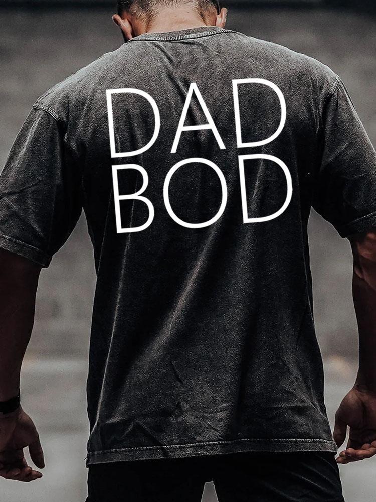 dad bod back printed Washed Gym Shirt