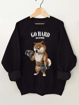 Go hard or go home Shiba dog Vintage Gym Sweatshirt
