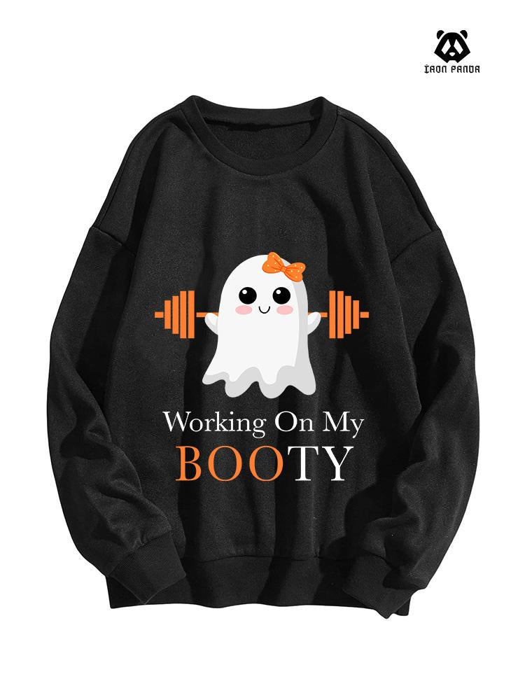 Working On My Booty women's oversized Crewneck sweatshirt