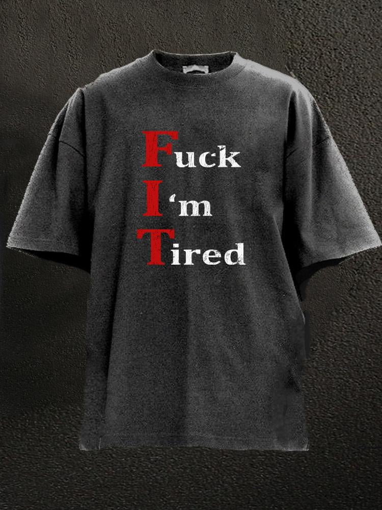 funny fit Washed Gym Shirt