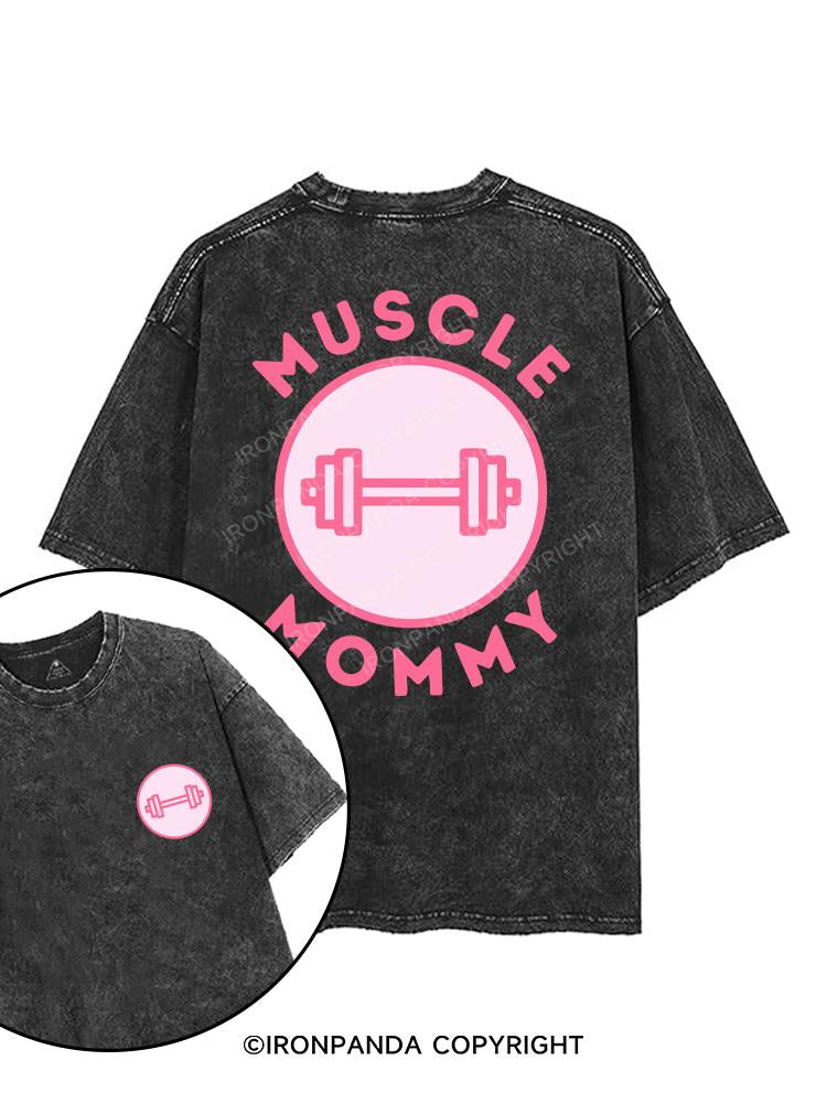 MUSCLE Mom  PINK printed Gym Shirt