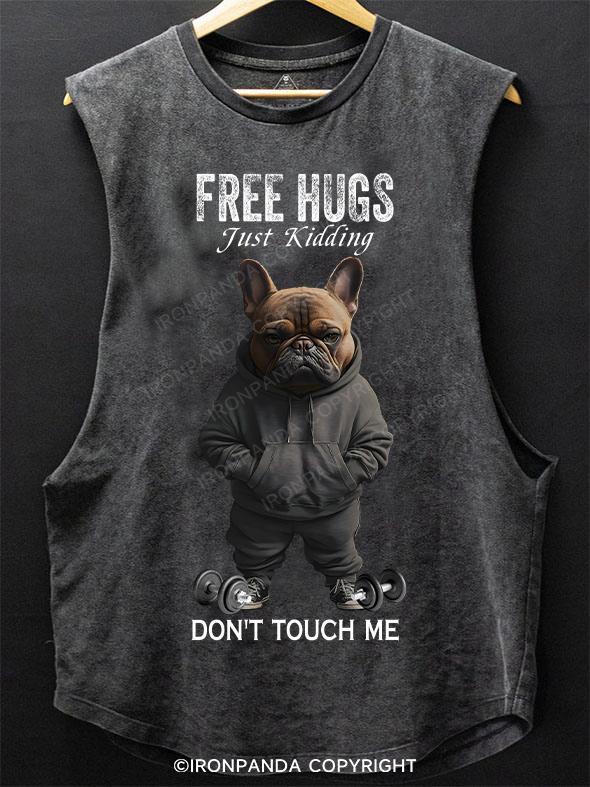free hugs bulldog SCOOP BOTTOM COTTON TANK
