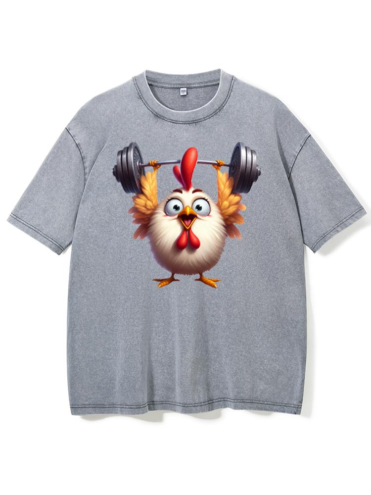 Eggbert Chicken Washed Gym Shirt