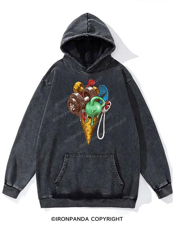 Ice Cream Workout WASHED GYM HOODIE