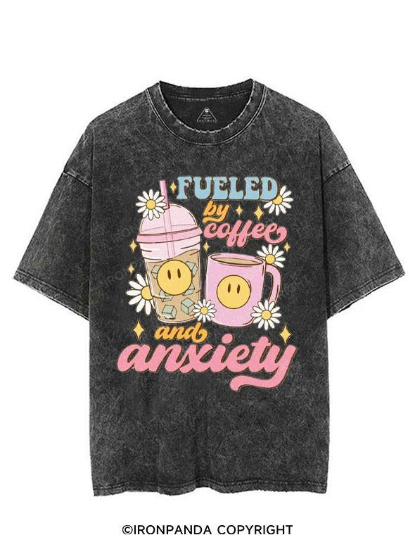 FUELED BY ICED COFFEE AND ANXIETY VINTAGE GYM SHIRT