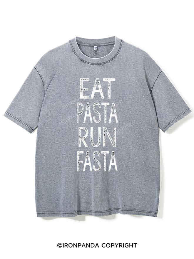 EAT PASTA RUN FASTA VINTAGE GYM SHIRT