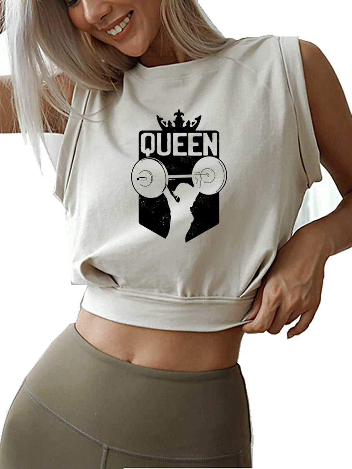 THE QUEEN SLEEVELESS CROP TOPS
