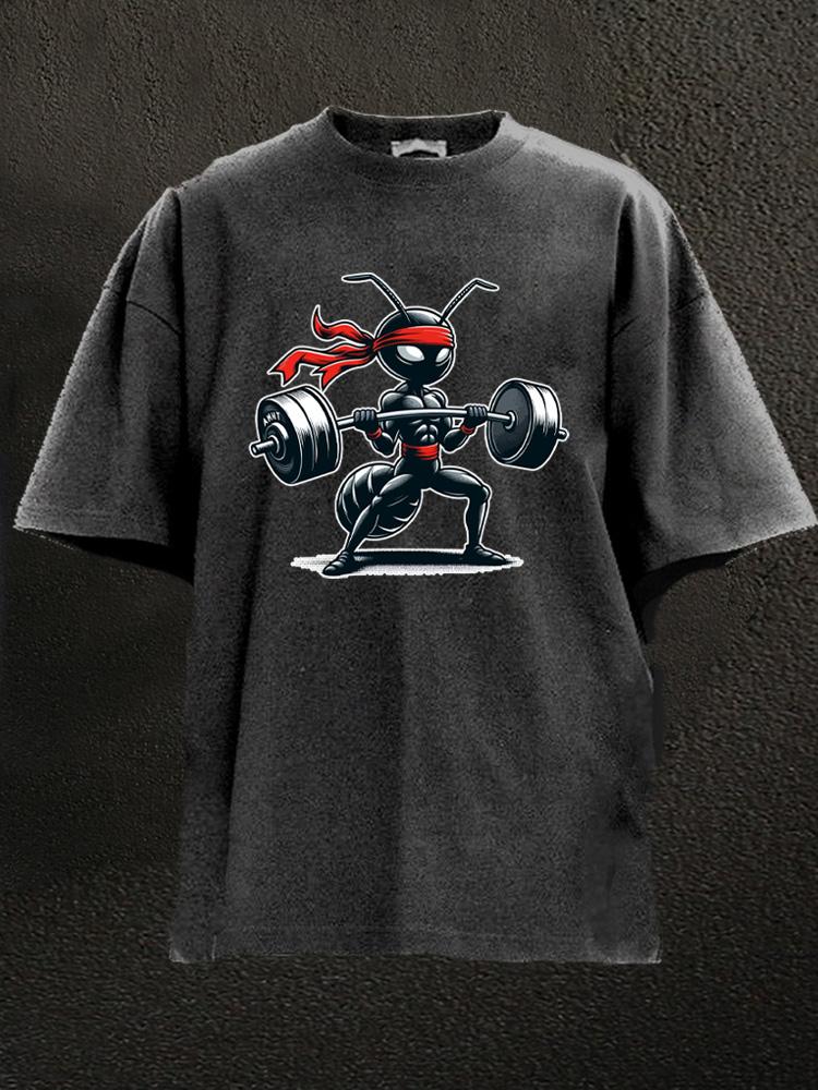gym ninja ant Washed Gym Shirt
