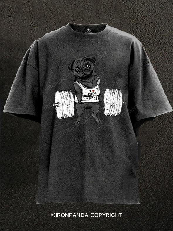 black pug Washed Gym Shirt