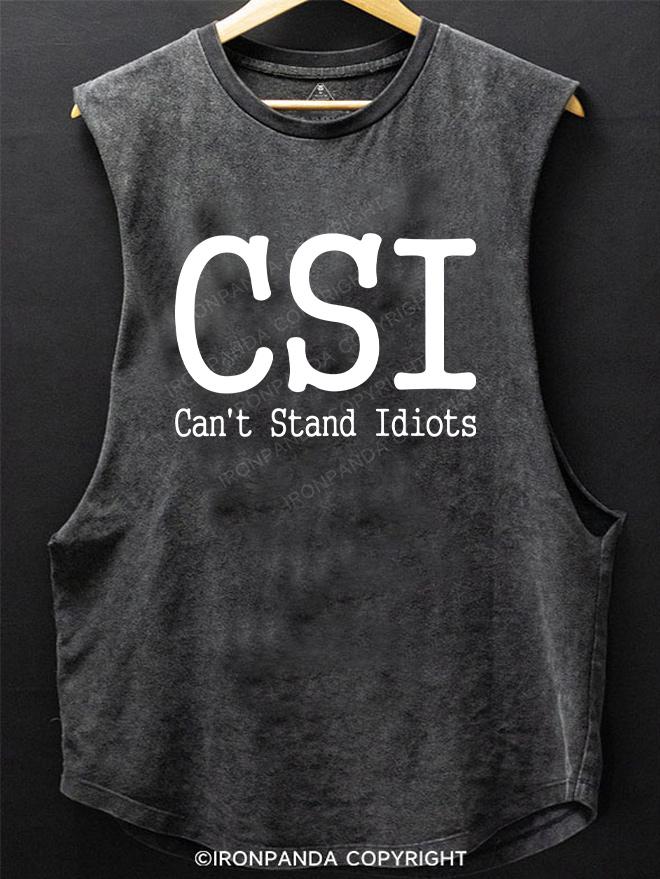 can't stand idiots SCOOP BOTTOM COTTON TANK
