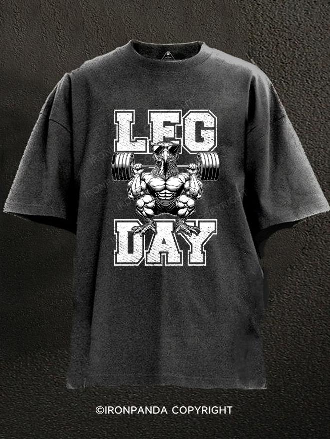Leg Day Thanksgiving Turkey Washed Gym Shirt