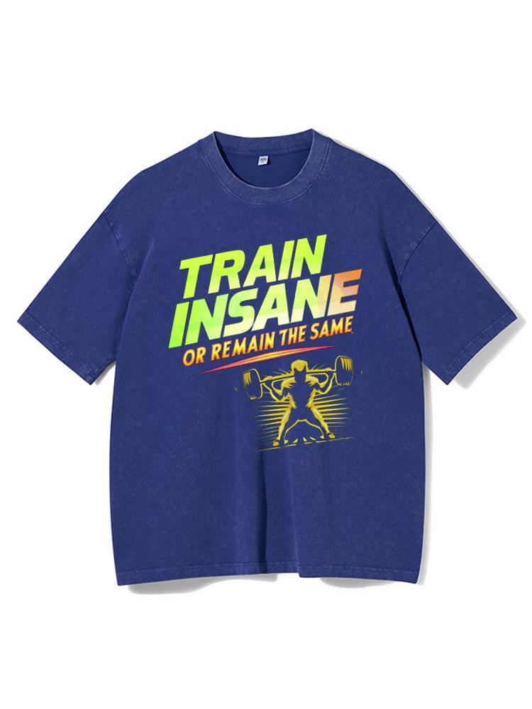 Train insane or remain the same Washed Gym Shirt