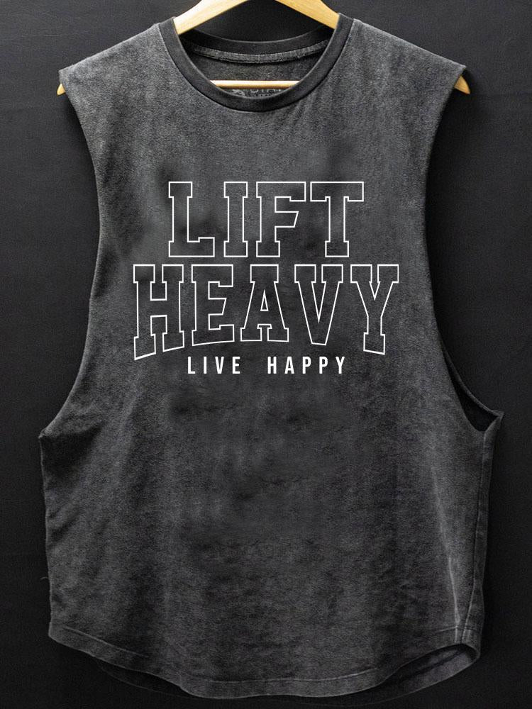 LIFT HEAVY LIVE HAPPY SCOOP BOTTOM COTTON TANK