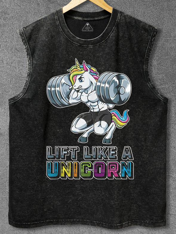LIFT LIKE A UNICORN Washed Gym Tank