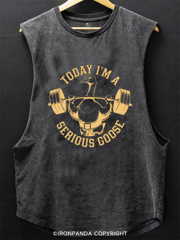 TODAY I'M A SERIOUS GOOSE SCOOP BOTTOM COTTON TANK