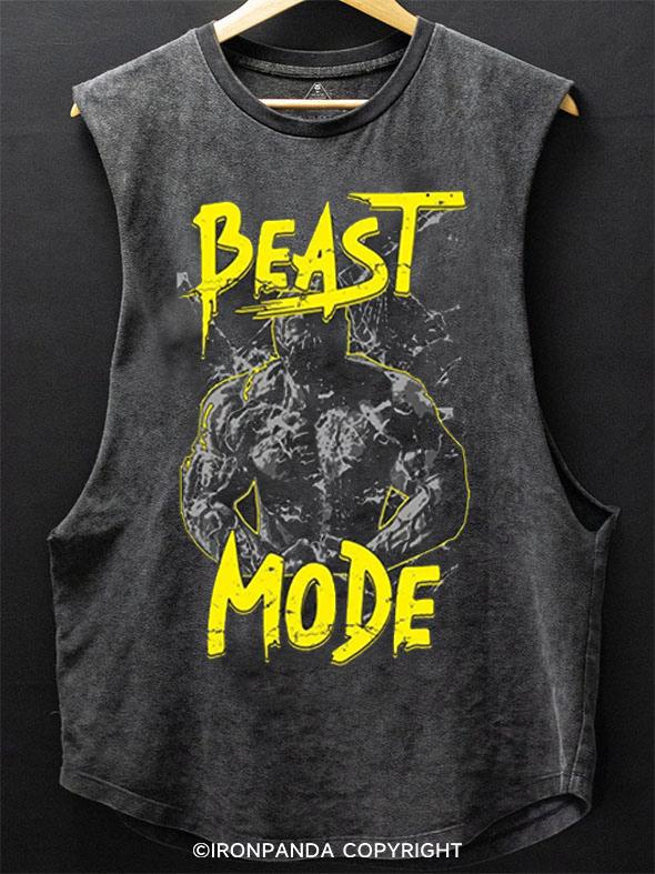 IronPandafit Beast Mode Mens Training SCOOP BOTTOM COTTON TANK For Sale