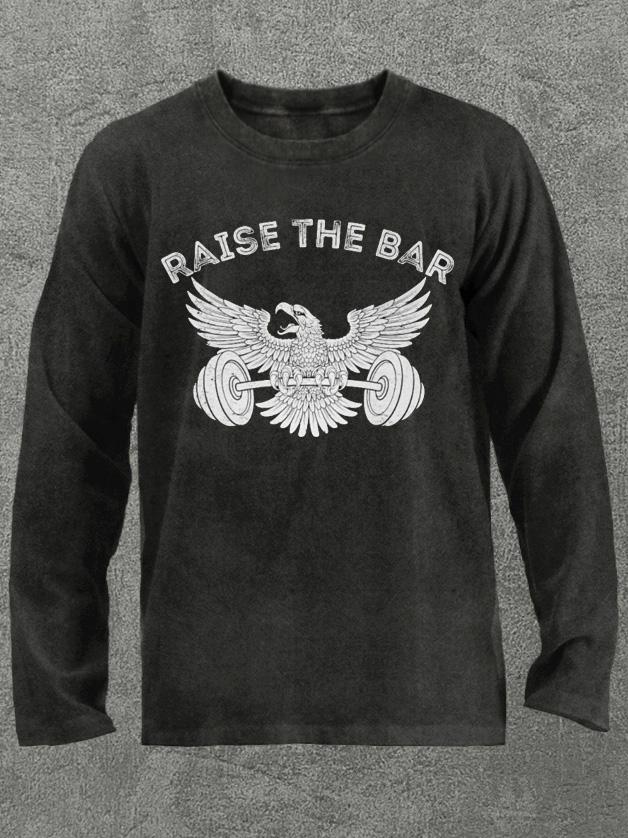raise the bar eagle Washed Gym Long Sleeve Shirt