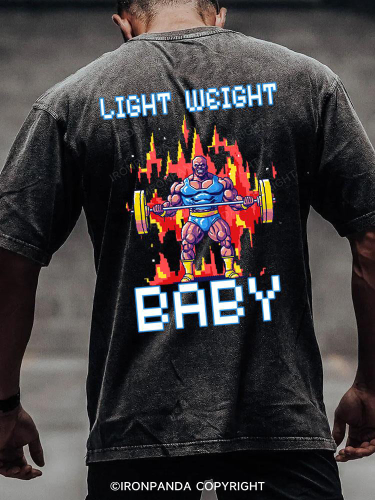 light weight baby back printed Washed Gym Shirt
