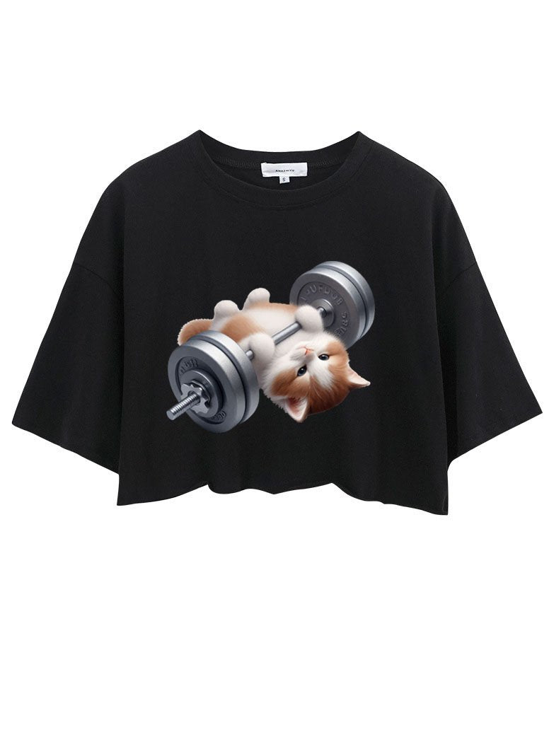 BENCH PRESS CAT CROP TOPS