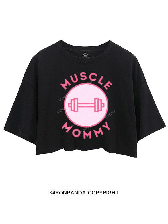 MUSCLE Mom PINK CROP TOPS