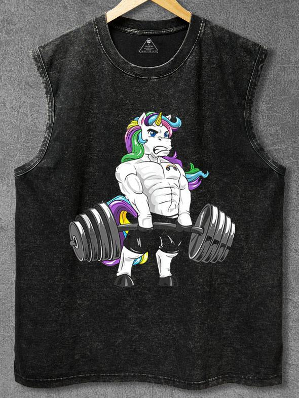 Deadlift Unicorn Washed Gym Tank