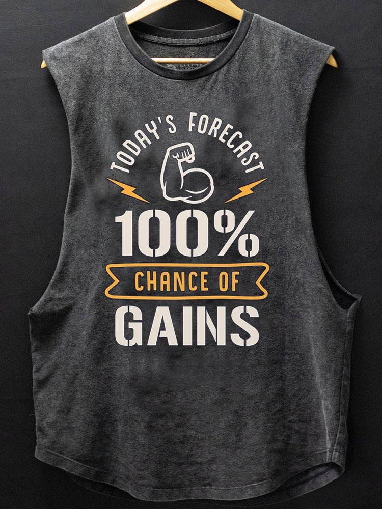 today's forecast 100% chance of gains SCOOP BOTTOM COTTON TANK