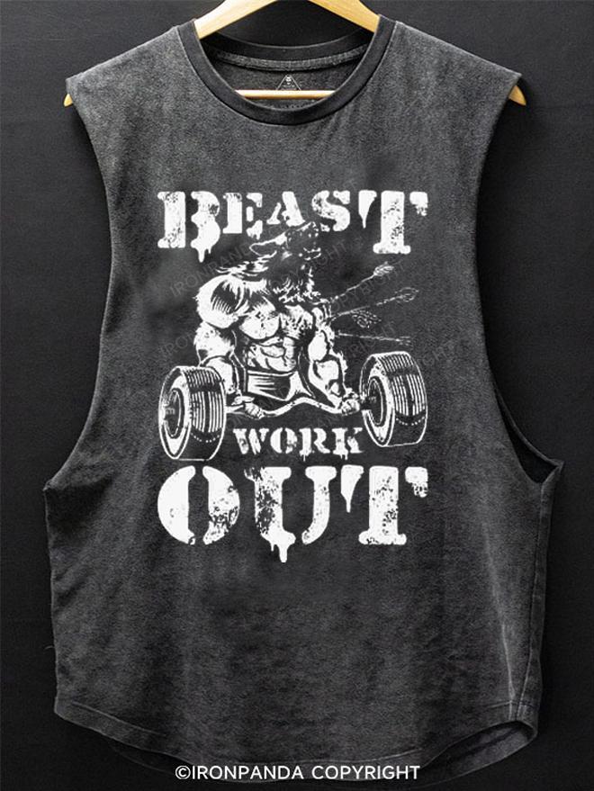 BEAST WORKOUT SCOOP BOTTOM COTTON TANK
