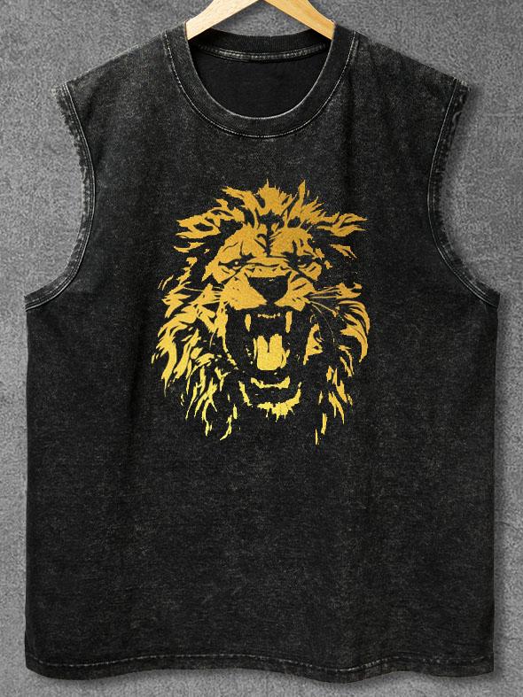 ROARING LION Washed Gym Tank